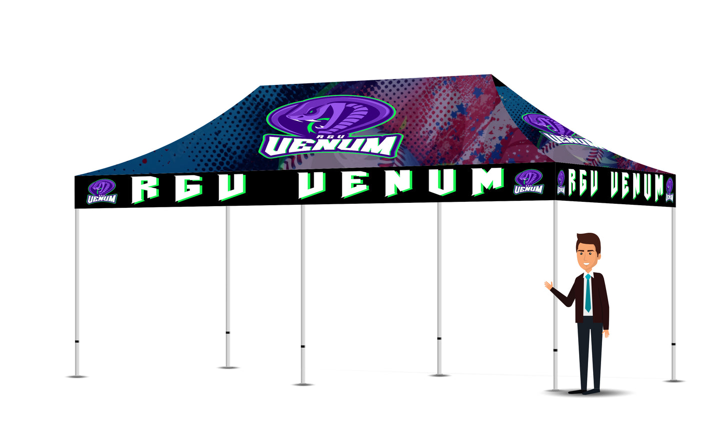 Custom Printed 10x20 Tent FREE DESIGN - 10x20 Custom Canopy For Marketing, Trade Shows, Festivals, Farmers Market and Any Event.