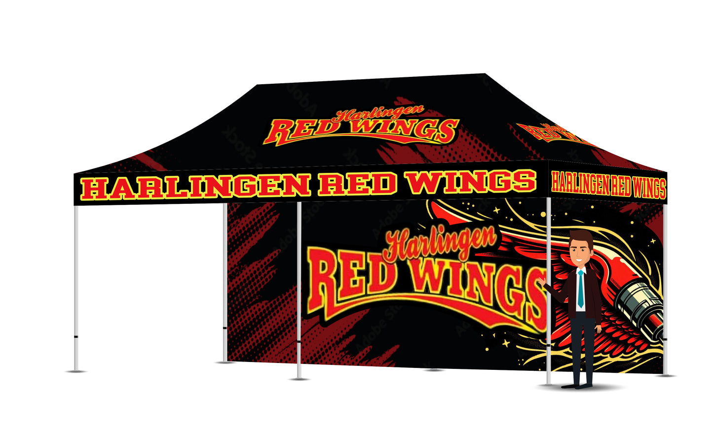 Custom Printed 10x20 Tent With Backdrop FREE DESIGN - 10x20 Custom Canopy For Marketing, Trade Shows, Festivals, Farmers Market and Any Event.