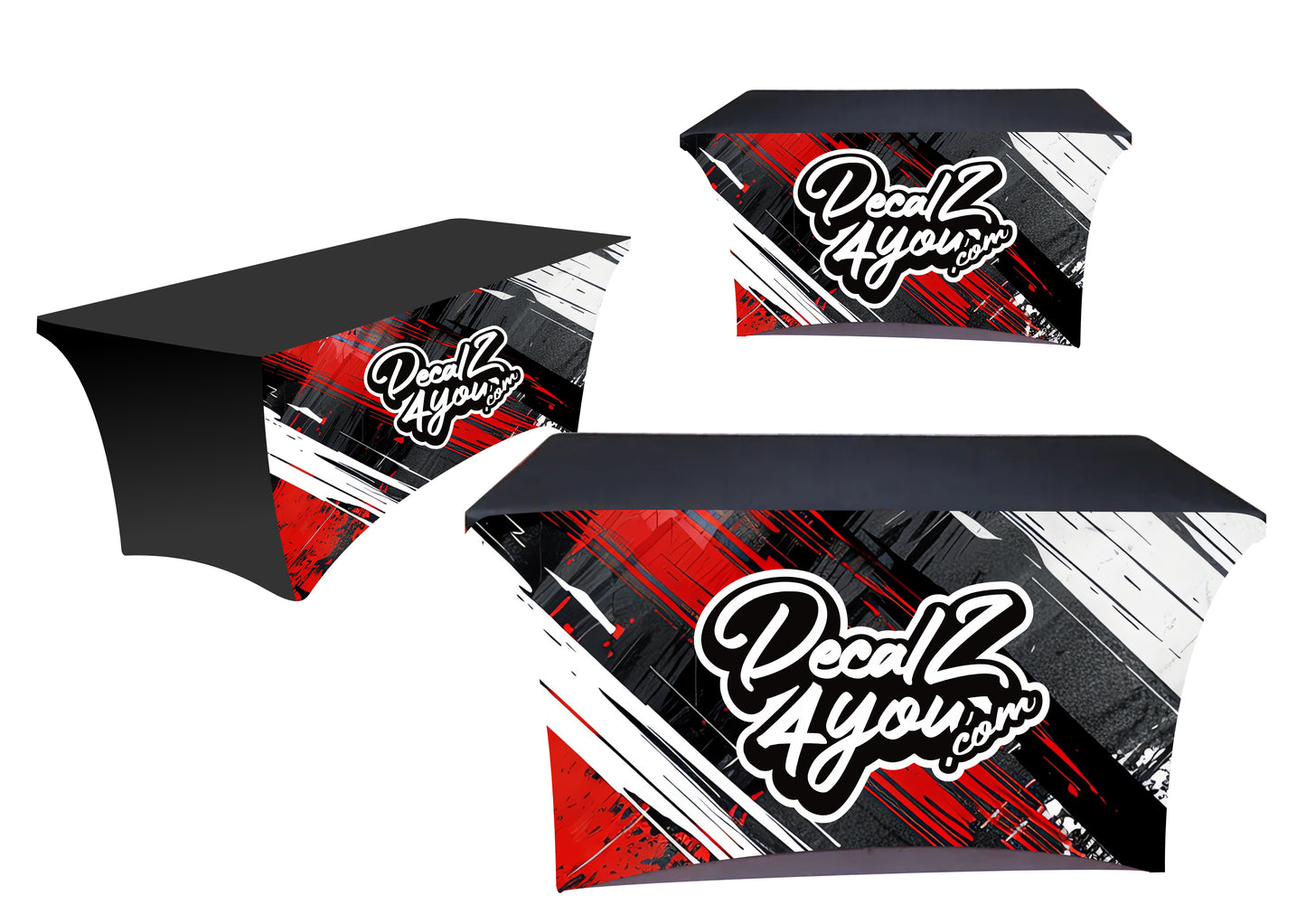 Custom Printed Tent With 3 Full Walls, 2 Double Sided Flags And a Table Cover FREE DESIGN - 10x10 Custom Canopy For Marketing, Trade Shows, Festivals, Farmers Market and Any Event.