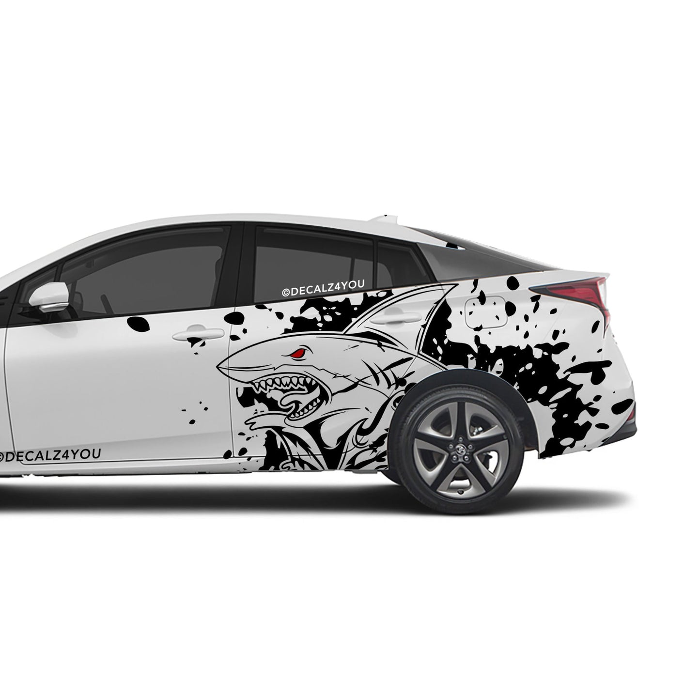 XL Angry Shark Side Graphic Includes Driver & Passenger Universal