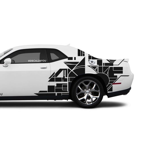 Abstract Design XL Side Graphic Includes Driver & Passenger Challenger 2008 - Current.