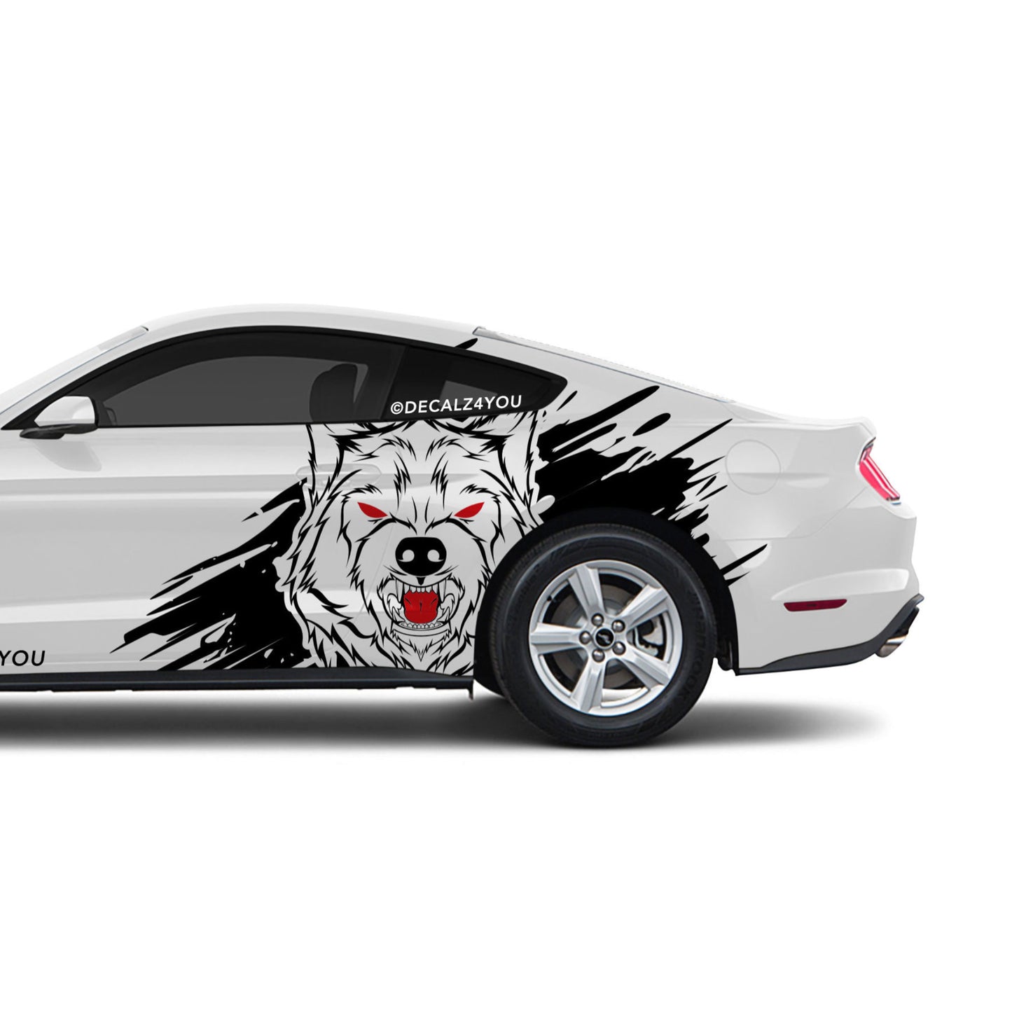 XL Angry Wolf Side Graphic Includes Driver & Passenger Mustang 2015 - Current