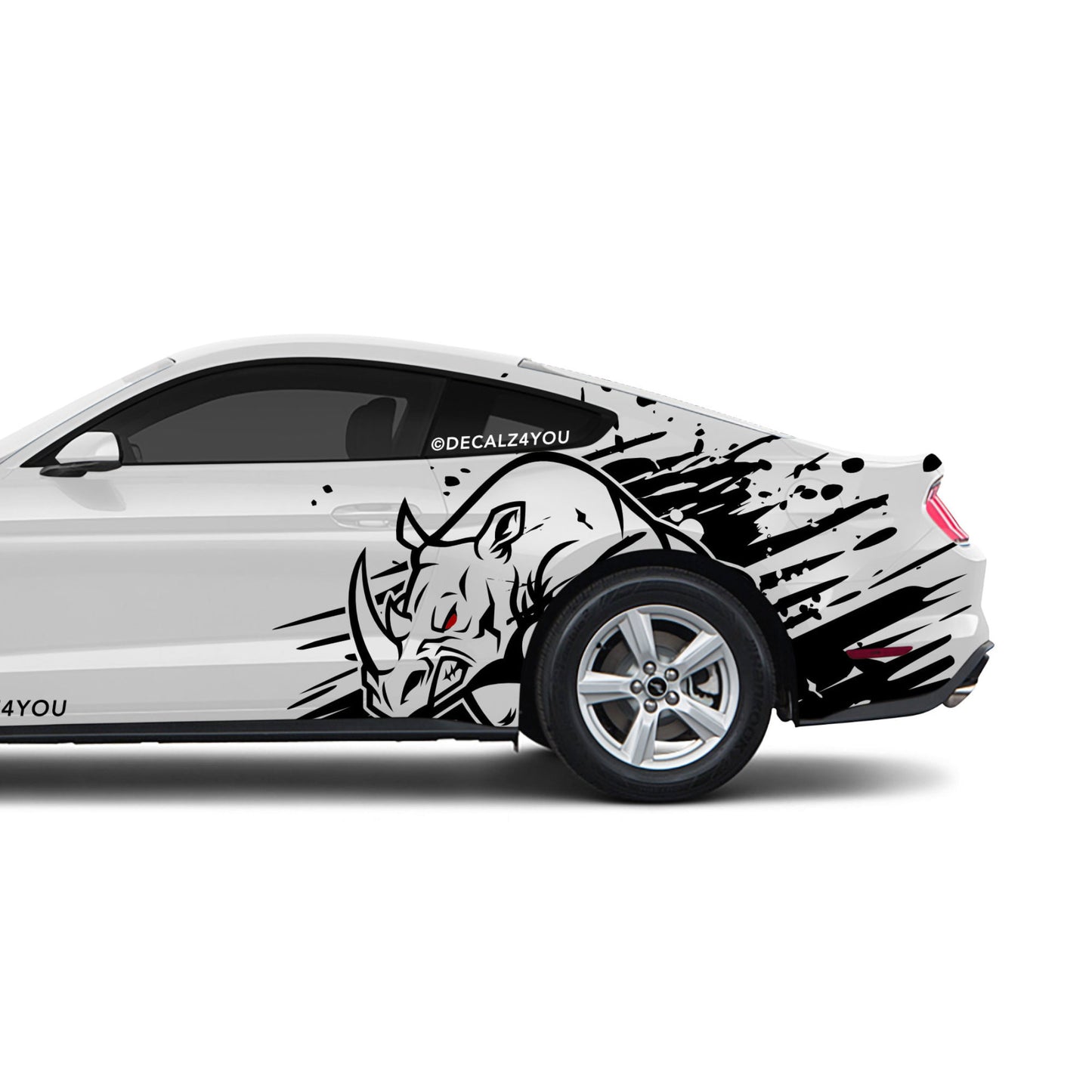 Large Angry Rhino Side Graphic Includes Driver & Passenger Mustang 2015 - Current