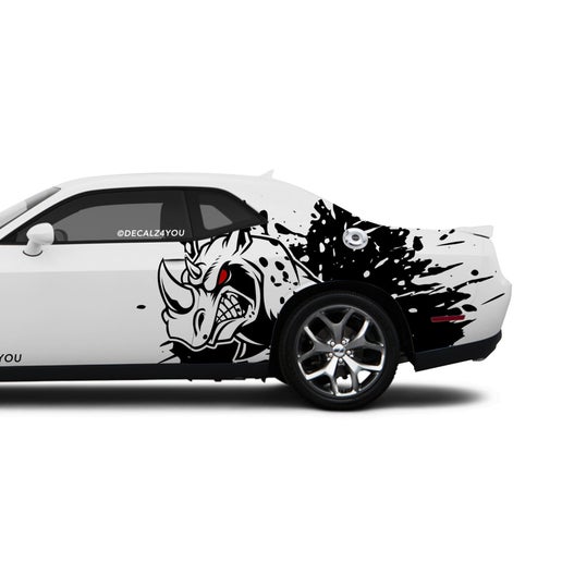 Mean Angry Rhino Side Graphic Includes Driver & Passenger Challenger 2008 - Current.