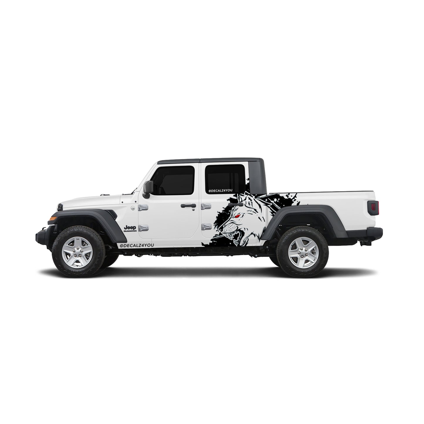 XL Mean Angry Wolf Side Graphic Includes Driver & Passenger Gladiator 2020 - Current