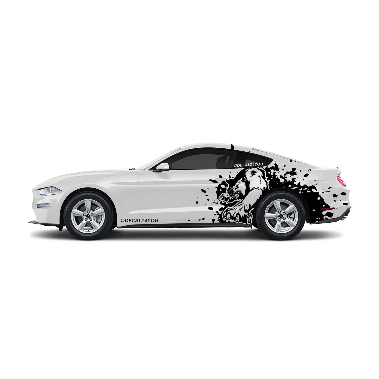 Mean  Angry Bear    Side Graphic Includes Driver & Passenger Mustang 2015 - Current