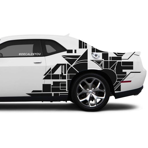 Abstract Design XL Side Graphic Includes Driver & Passenger Challenger 2008 - Current.