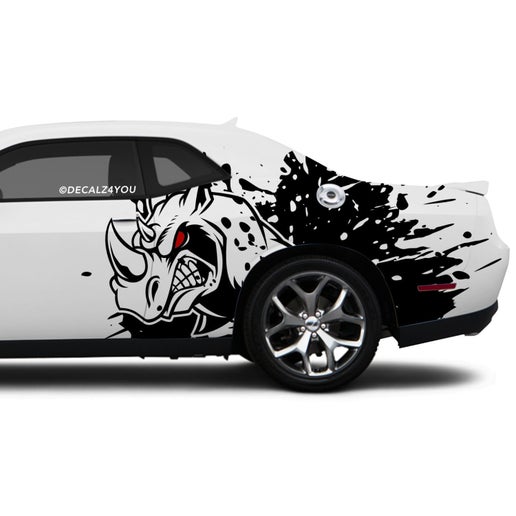 Mean Angry Rhino Side Graphic Includes Driver & Passenger Challenger 2008 - Current.