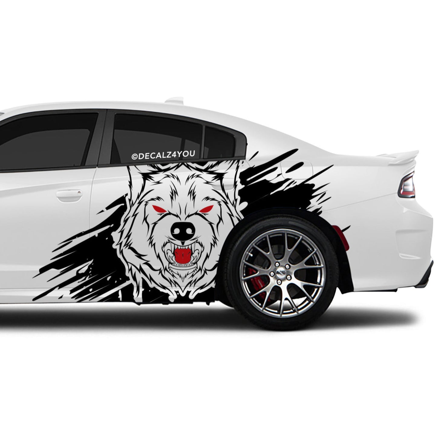 XL Angry Wolf Side Graphic Includes Driver & Passenger Charger 2015 - Current