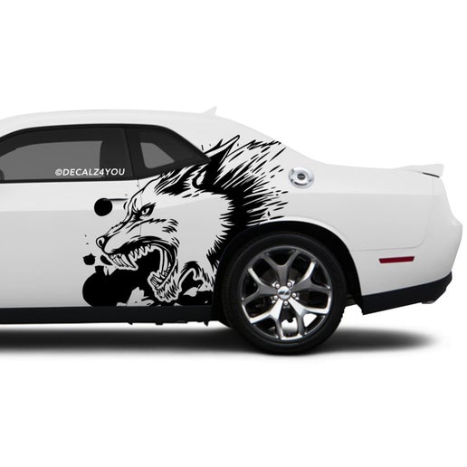 XL Snarling Wolf Side Graphic Includes Driver & Passenger Challenger 2008 - Current.