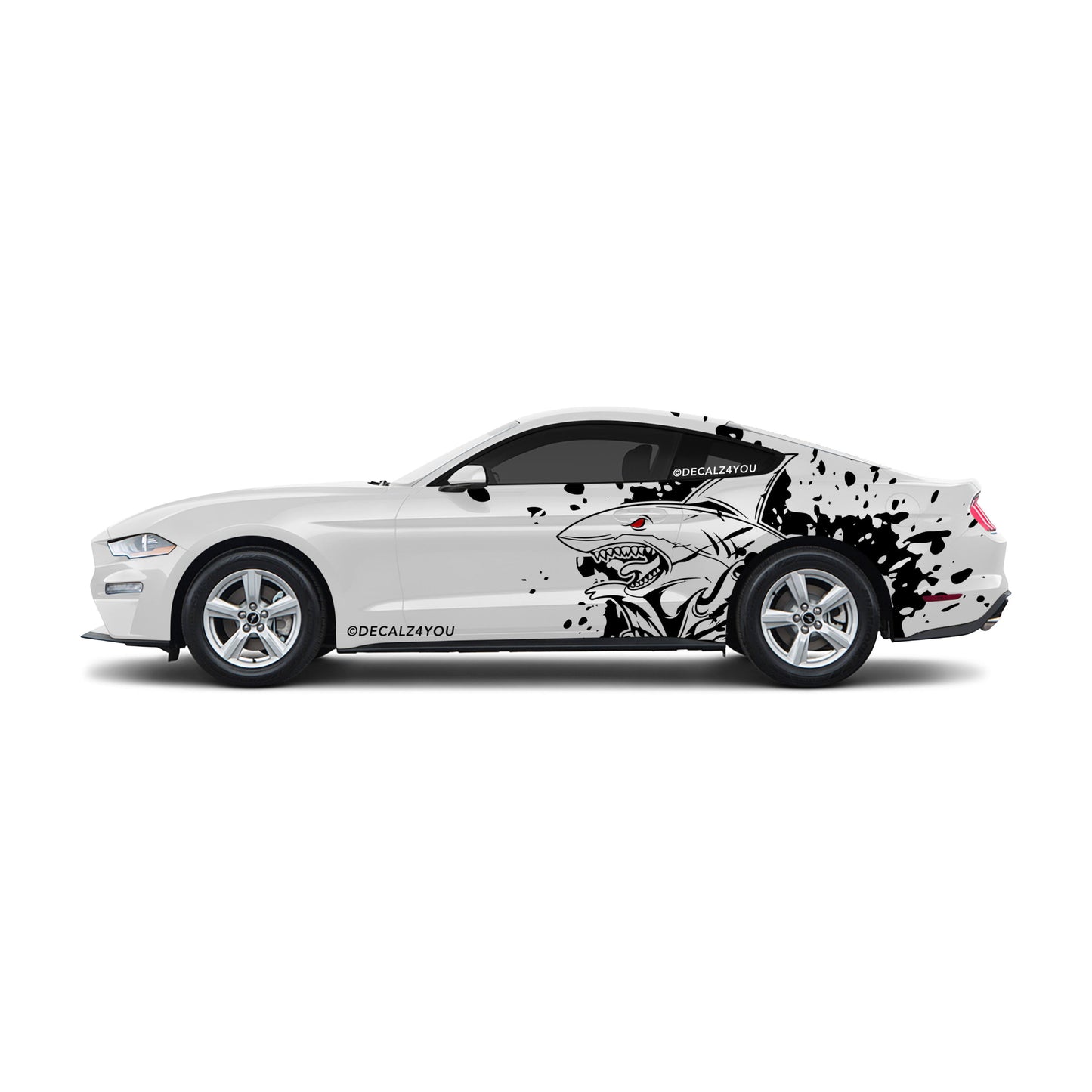 XL Angry Shark Side Graphic Includes Driver & Passenger Mustang 2015 - Current