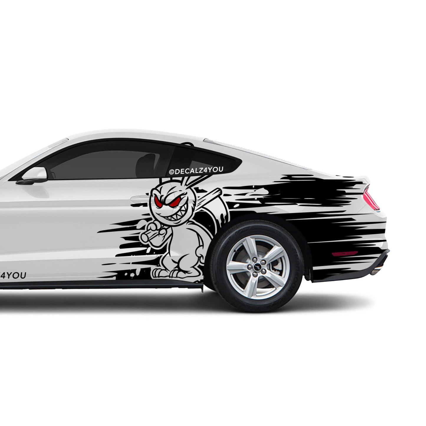Large Angry Rabbit Side Graphic Includes Driver & Passenger Mustang 2015 - Current
