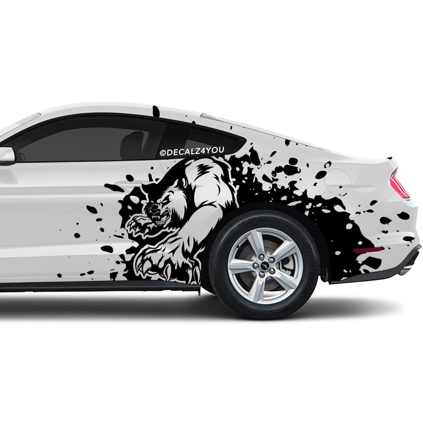 Mean  Angry Bear    Side Graphic Includes Driver & Passenger Mustang 2015 - Current