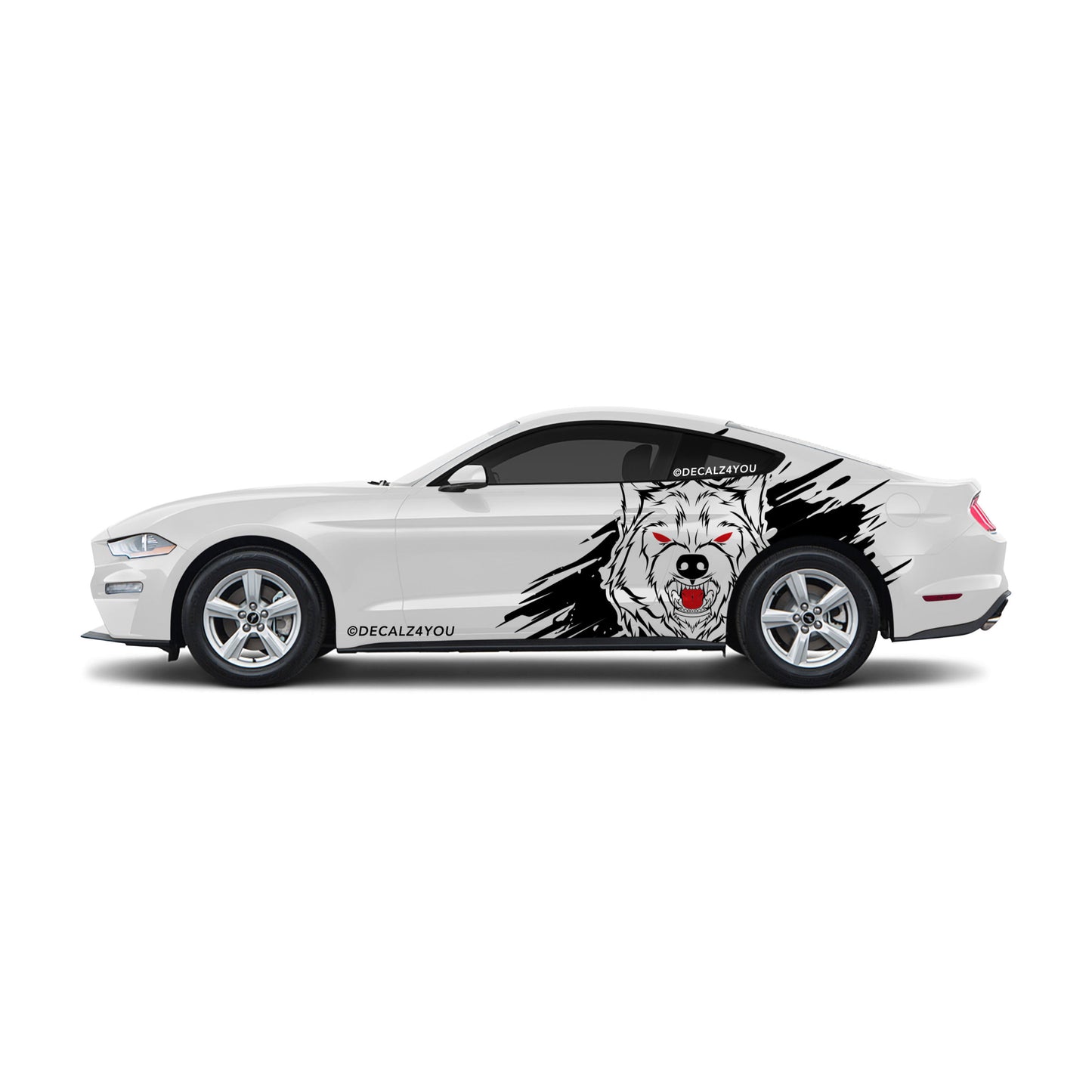 XL Angry Wolf Side Graphic Includes Driver & Passenger Mustang 2015 - Current