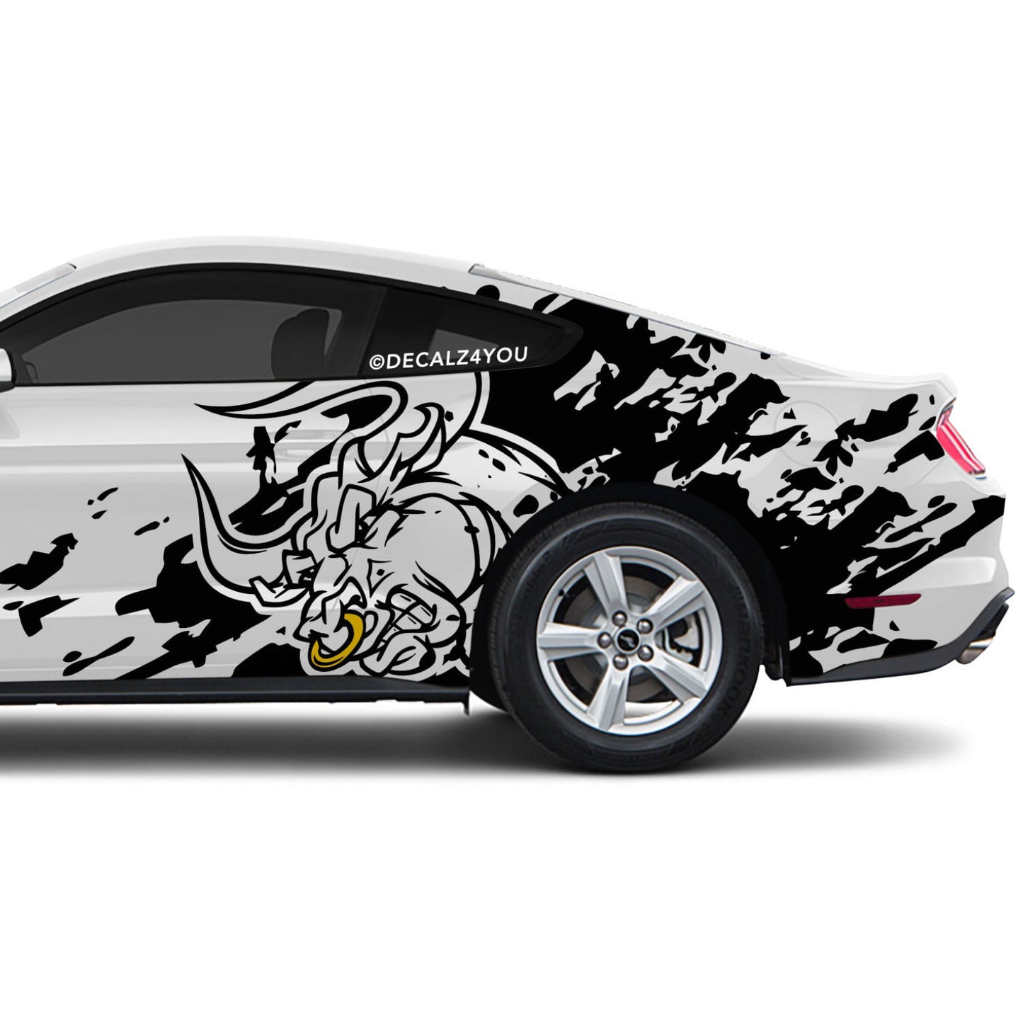 Large Angry Bull XL Side Graphic Includes Driver & Passenger Mustang 2015 - Current
