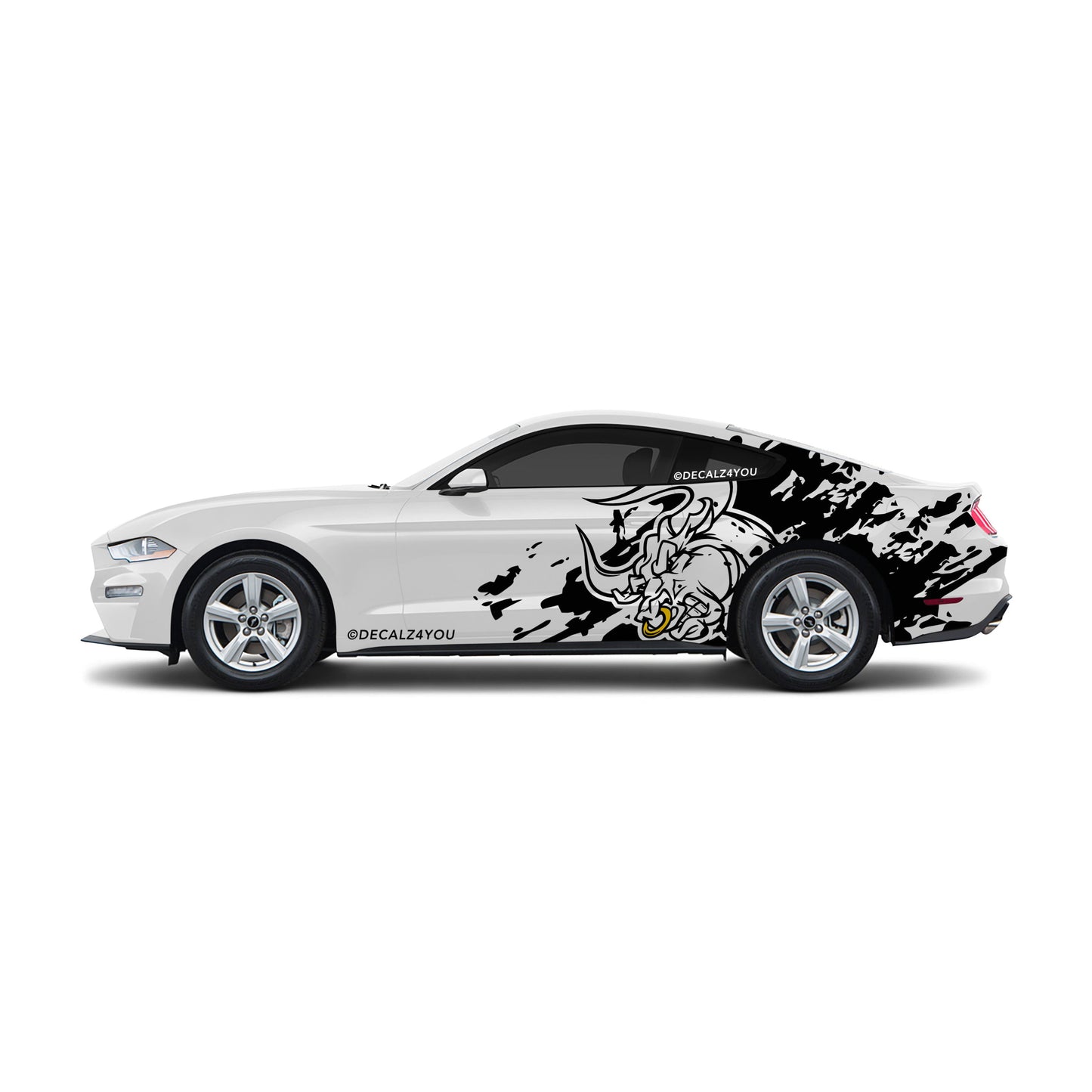 Large Angry Bull XL Side Graphic Includes Driver & Passenger Mustang 2015 - Current
