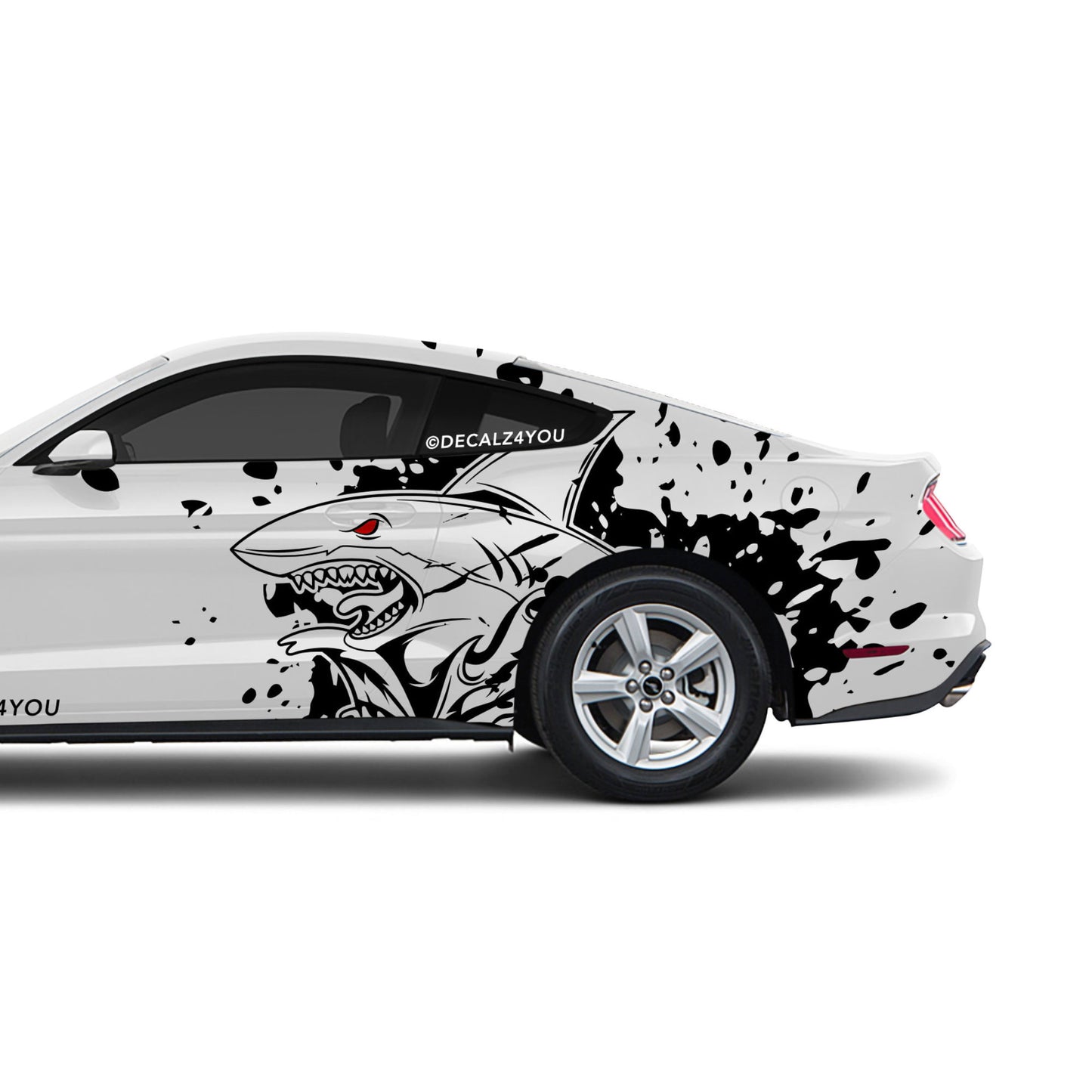 XL Angry Shark Side Graphic Includes Driver & Passenger Mustang 2015 - Current