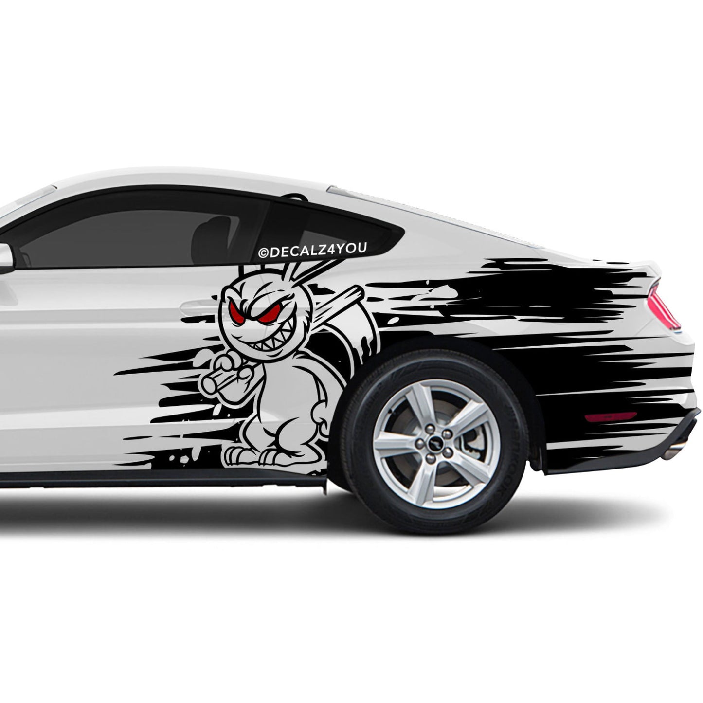 Large Angry Rabbit Side Graphic Includes Driver & Passenger Mustang 2015 - Current