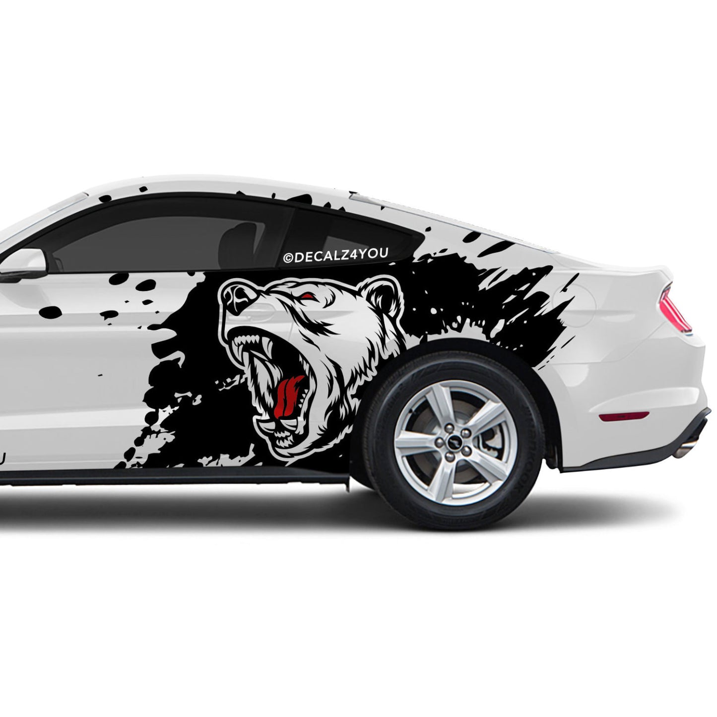 Large Angry Bear    Side Graphic Includes Driver & Passenger Mustang 2015 - Current