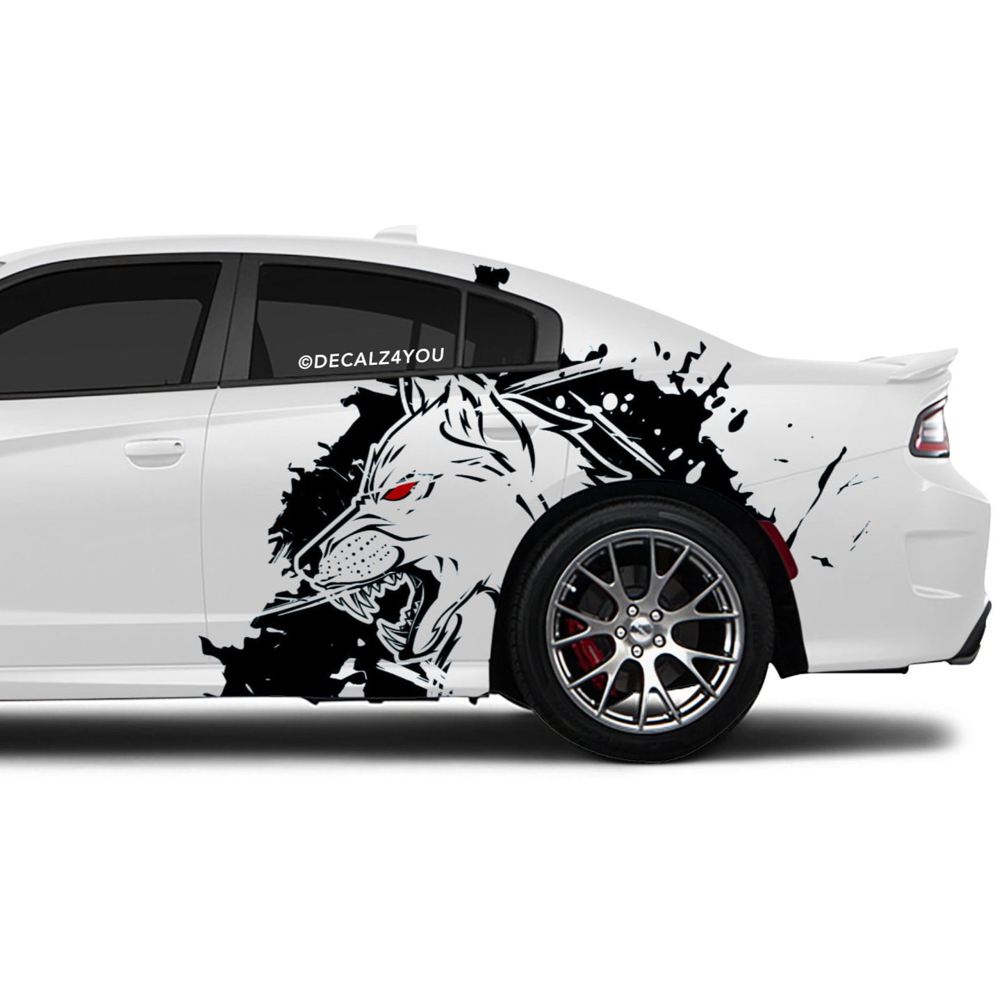 XL Mean Angry Wolf Side Graphic Includes Driver & Passenger Charger 2015 - Current