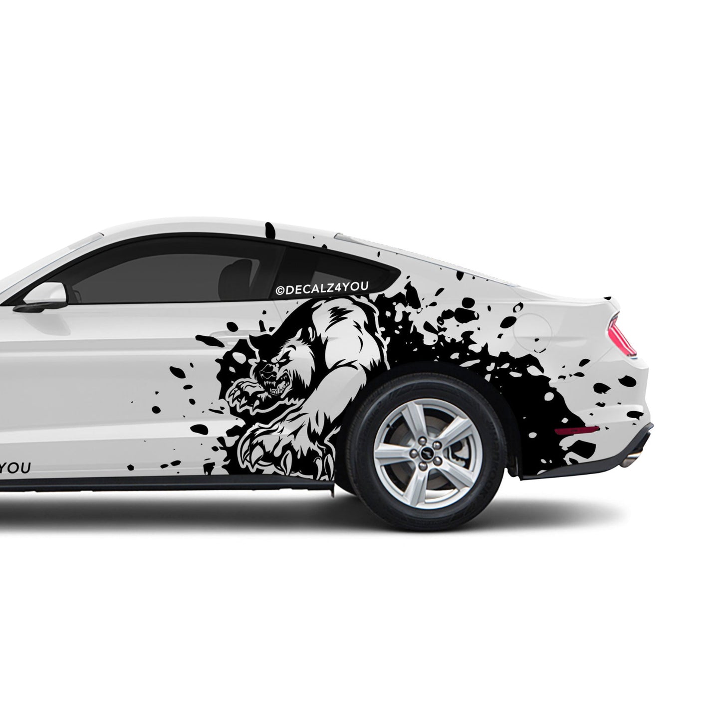 Mean  Angry Bear    Side Graphic Includes Driver & Passenger Mustang 2015 - Current