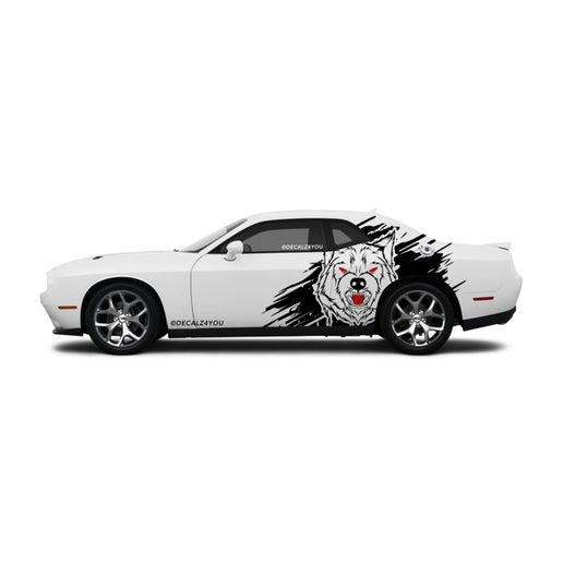 XL Angry Wolf Side Graphic Includes Driver & Passenger Challenger 2008 - Current.