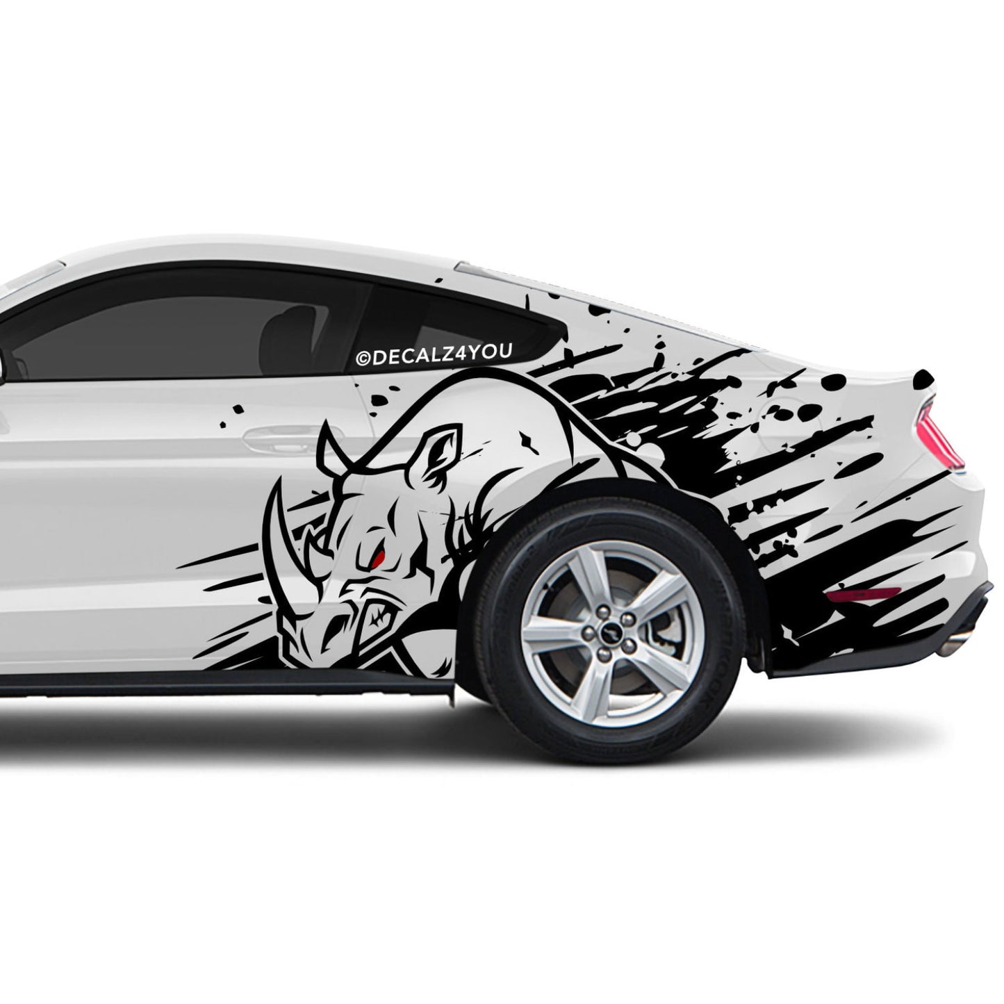 Large Angry Rhino Side Graphic Includes Driver & Passenger Mustang 2015 - Current