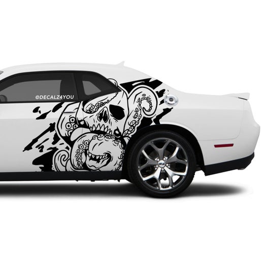 Skull Head Kraken Side Graphic Includes Driver & Passenger Challenger 2008 - Current.