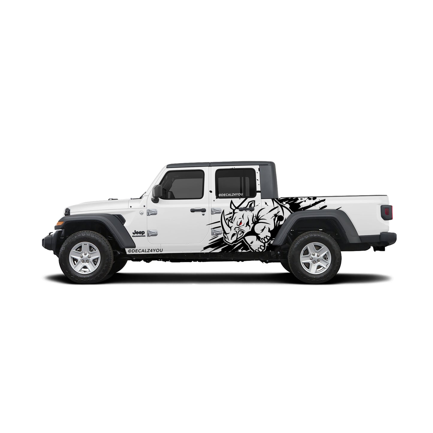 Large Angry Rhino Side Graphic Includes Driver & Passenger Gladiator 2020 - Current