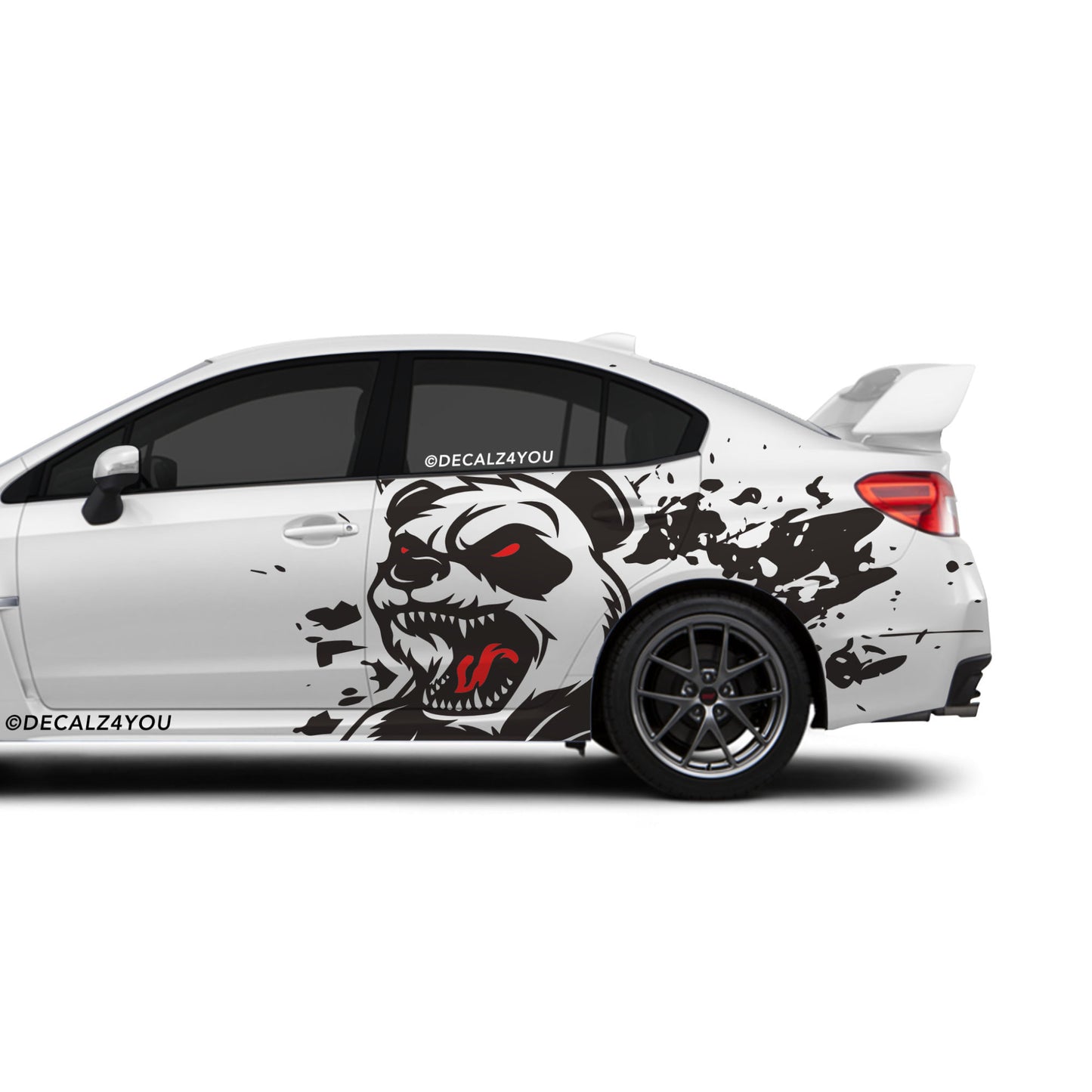 XL Angry Panda Side Graphic Includes Driver & Passenger Universal