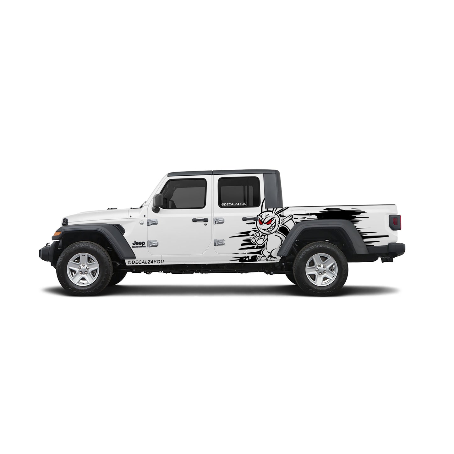 Large Angry Rabbit Side Graphic Includes Driver & Passenger Gladiator 2020 - Current