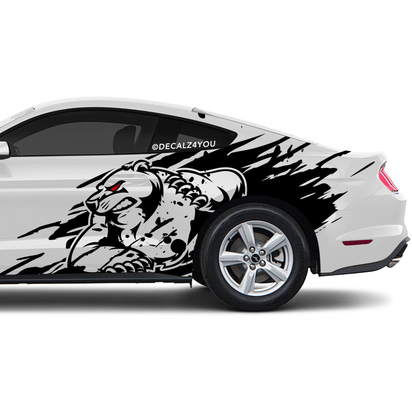 Angry Bear  XL  Side Graphic Includes Driver & Passenger Mustang 2015 - Current
