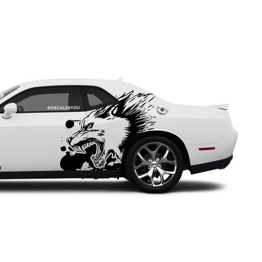 XL Snarling Wolf Side Graphic Includes Driver & Passenger Challenger 2008 - Current.