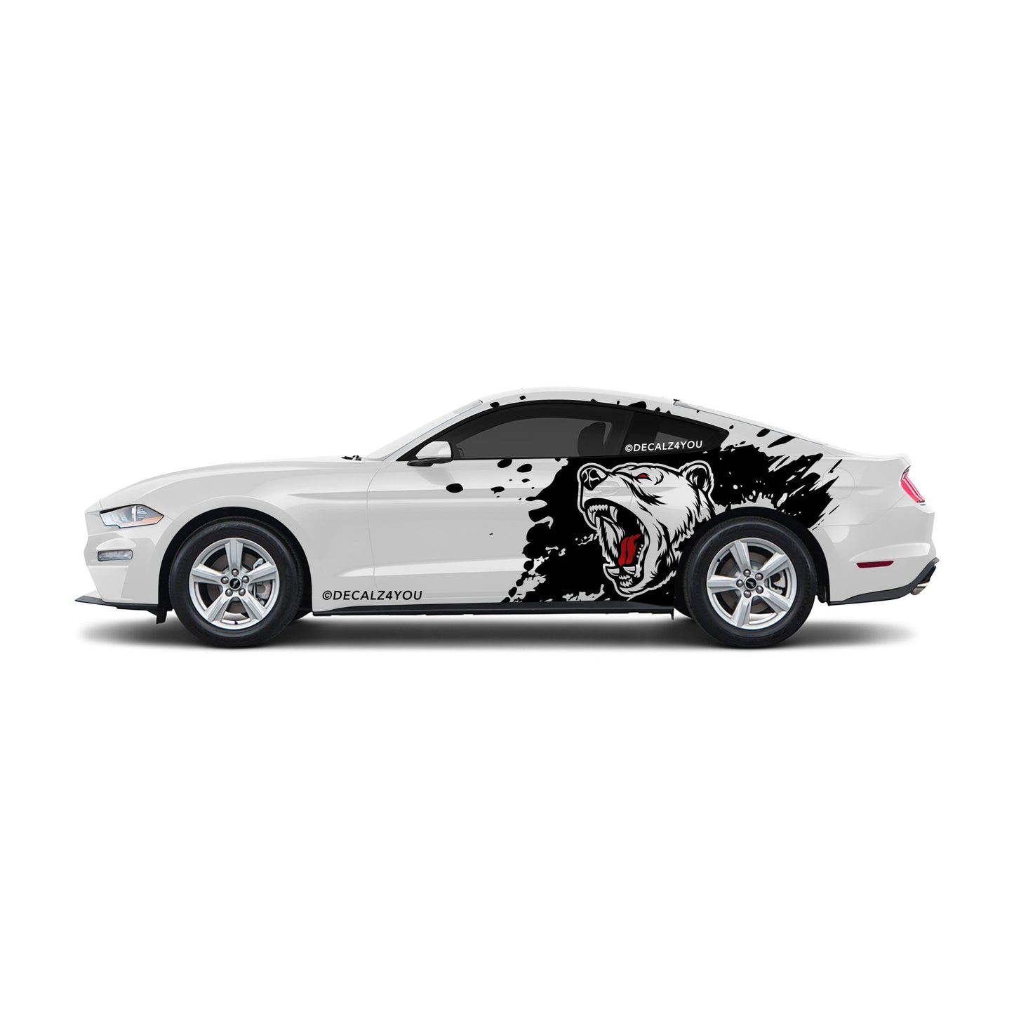 Large Angry Bear    Side Graphic Includes Driver & Passenger Mustang 2015 - Current