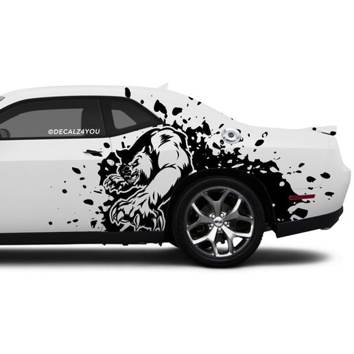 Mean Angry Bear  Side Graphic Includes Driver & Passenger Challenger 2008 - Current.