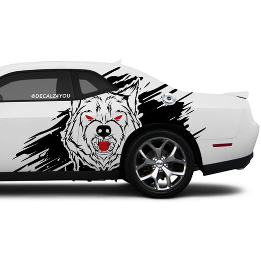 XL Angry Wolf Side Graphic Includes Driver & Passenger Challenger 2008 - Current.