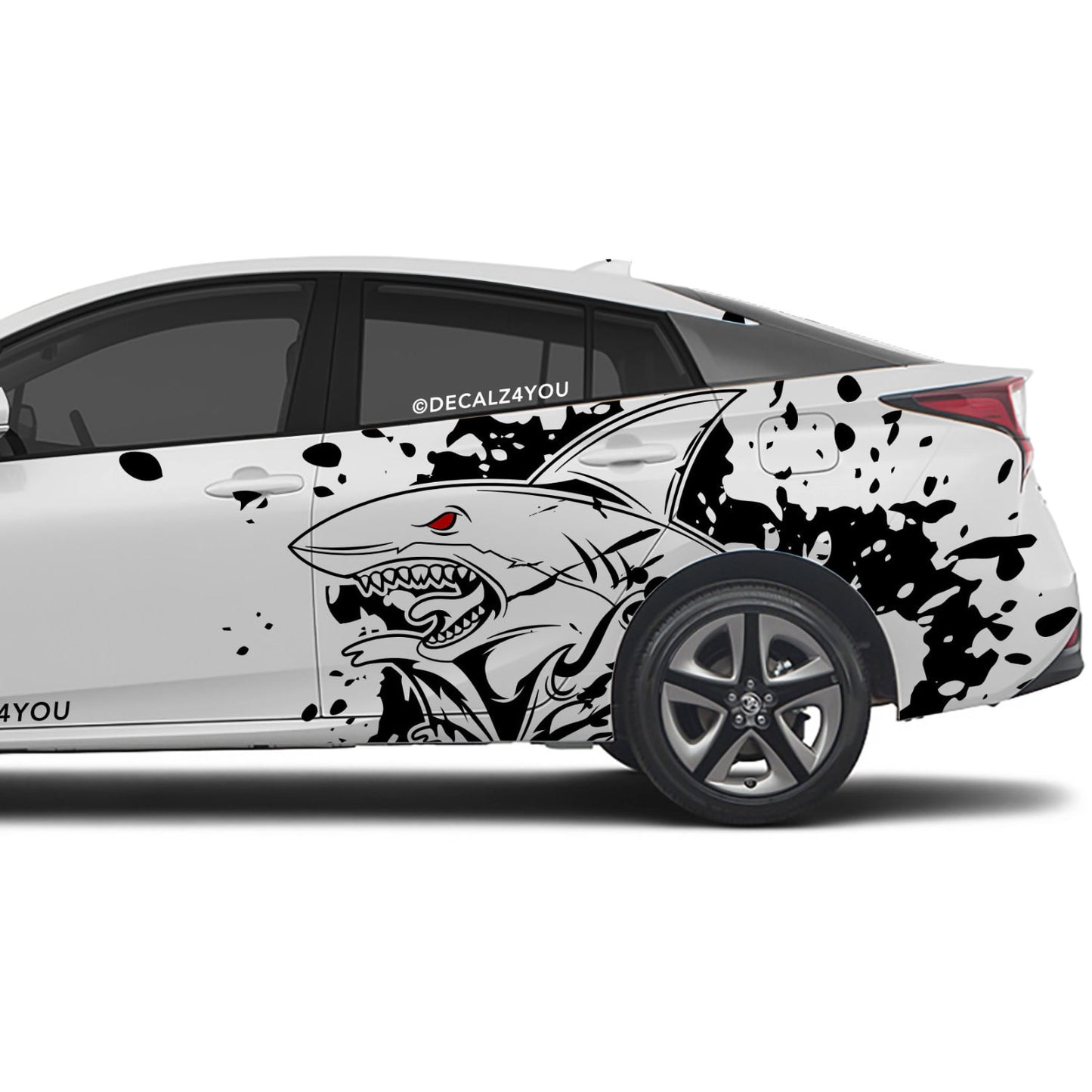 XL Angry Shark Side Graphic Includes Driver & Passenger Universal