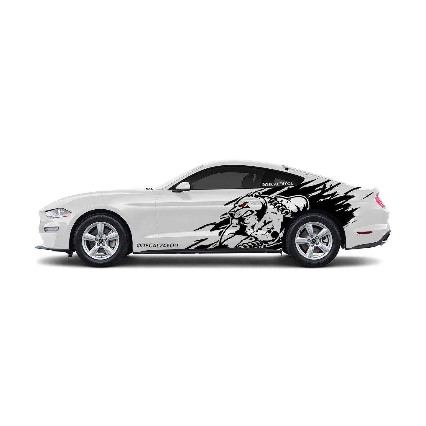 Angry Bear  XL  Side Graphic Includes Driver & Passenger Mustang 2015 - Current