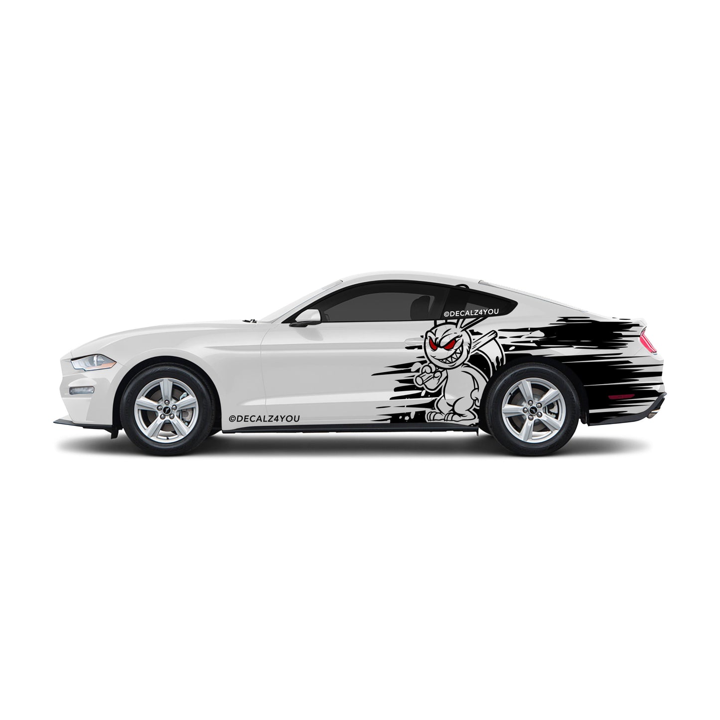 Large Angry Rabbit Side Graphic Includes Driver & Passenger Mustang 2015 - Current