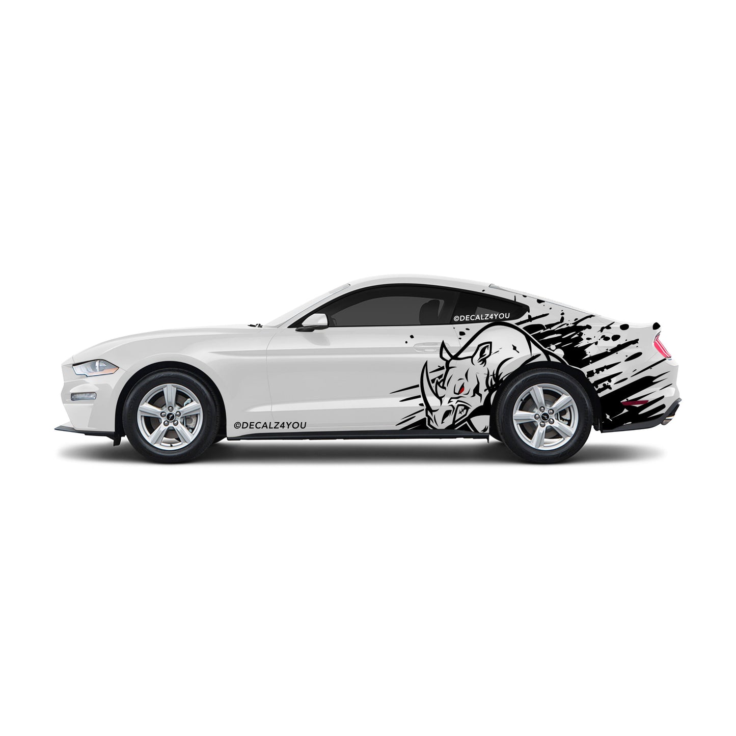 Large Angry Rhino Side Graphic Includes Driver & Passenger Mustang 2015 - Current