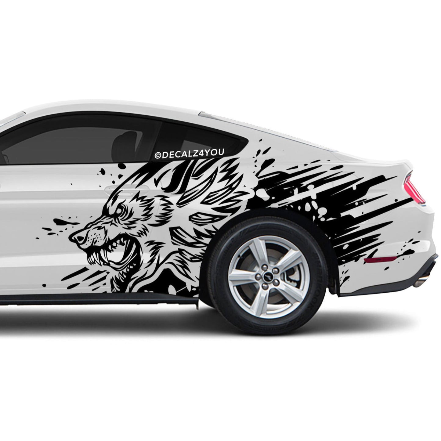 XL Wolf Side Graphic Includes Driver & Passenger Mustang 2015 - Current