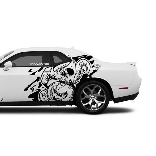Skull Head Kraken Side Graphic Includes Driver & Passenger Challenger 2008 - Current.