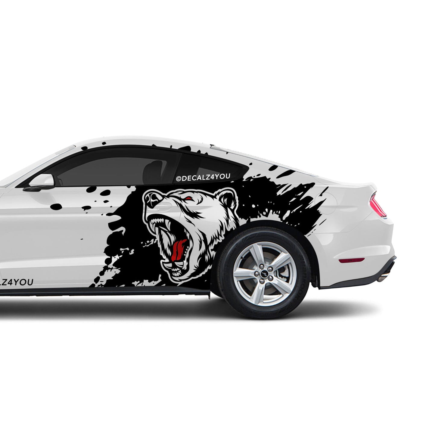Large Angry Bear    Side Graphic Includes Driver & Passenger Mustang 2015 - Current