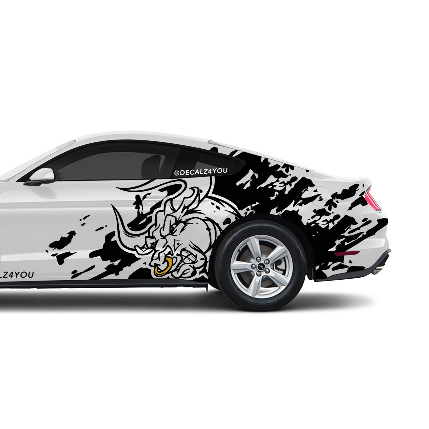 Large Angry Bull XL Side Graphic Includes Driver & Passenger Mustang 2015 - Current