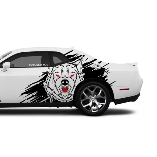 XL Angry Wolf Side Graphic Includes Driver & Passenger Challenger 2008 - Current.