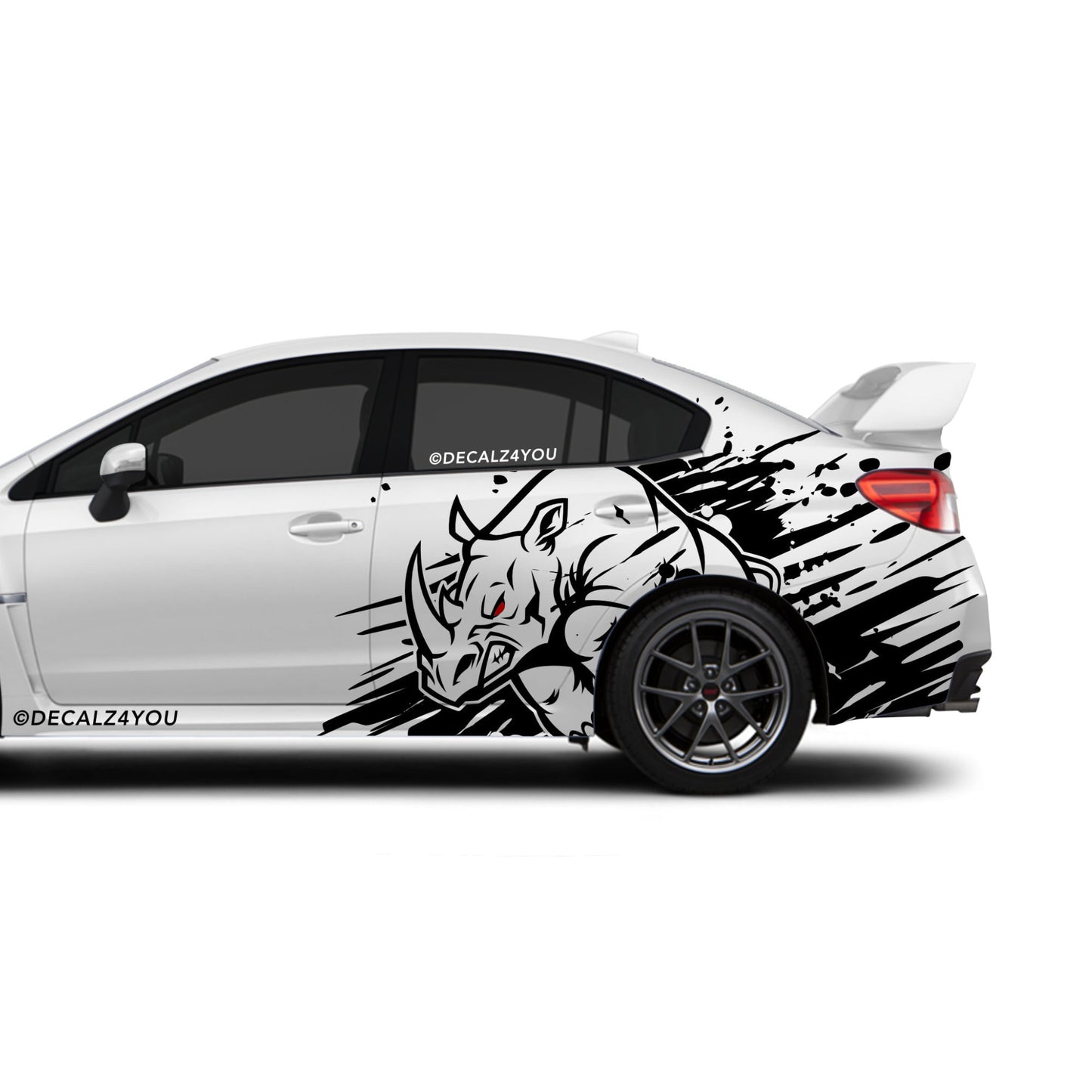 Large Angry Rhino Side Graphic Includes Driver & Passenger Universal