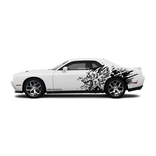XL Wolf Side Graphic Includes Driver & Passenger Challenger 2008 - Current.