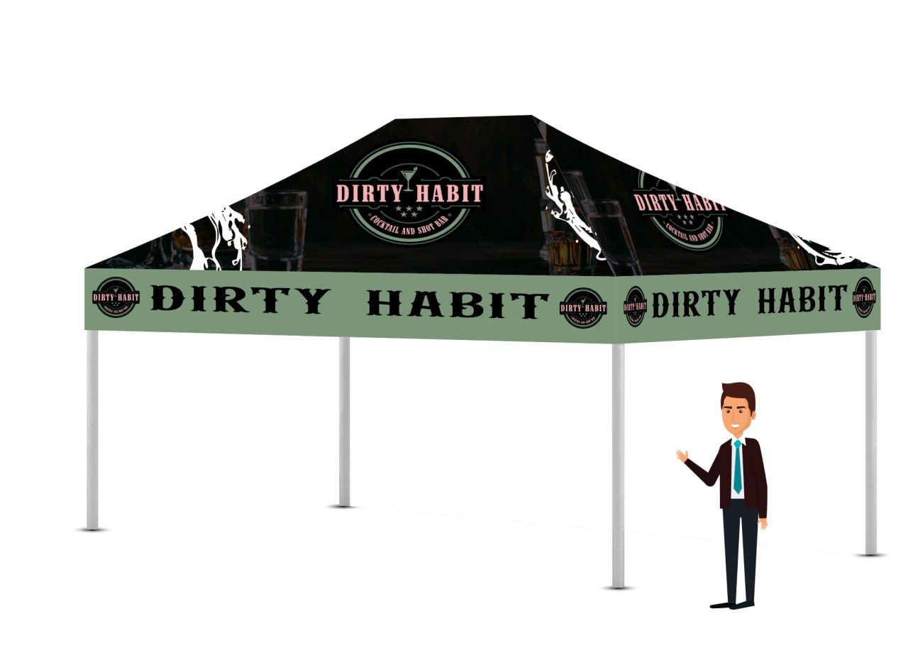 10x15 Custom Printed Tent FREE DESIGN - 10x15 Custom Canopy For Marketing, Trade Shows, Festivals, Farmers Market and Any Event.