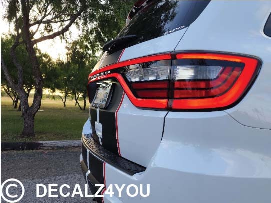 Dual 10" Racing Stripes No Hood Scoop (PRE-CUT) Durango 2014-2025.