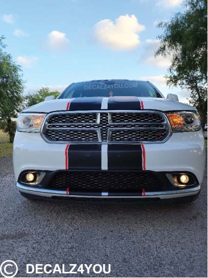 Dual 10" Racing Stripes No Hood Scoop (PRE-CUT) Durango 2014-2025.
